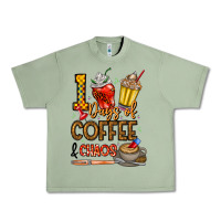 Oil Green 100. Days Of Coffee  Chaos Urban Heavy Tee - CowhideDigitalArt