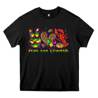 Black peace love crawfish olivia Heavy Core Tee - OliviaCreatesArt