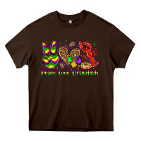 Chocolate Brown peace love crawfish olivia Heavy Core Tee - OliviaCreatesArt