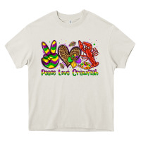 Cream peace love crawfish olivia Heavy Core Tee - OliviaCreatesArt
