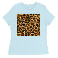 Baby Blue leopard seamless pattern Ladies Tee - BundleAndBundleShop