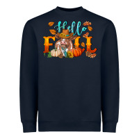 Navy hello fall heifer cow Heavyweight Sweatshirt - RanaPortraitStore