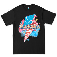 Black Merica leopard lightning bolt Premium Tee - FaDigitalArtStudio