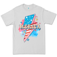 Dove Grey Merica leopard lightning bolt Premium Tee - FaDigitalArtStudio
