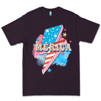 Plum Merica leopard lightning bolt Premium Tee - FaDigitalArtStudio