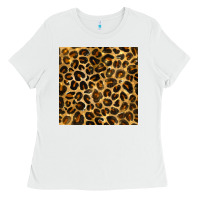 White leopard seamless pattern Ladies Tee - BundleAndBundleShop