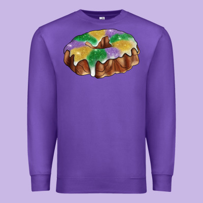 Mardi Gras King Cake Premium Sweatshirt Designed By Ranaportraitstore