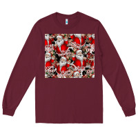 Burgundy Merry Christmas Long Sleeve Tee - CowhideDigitalArt