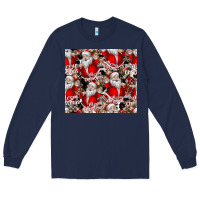 Navy Merry Christmas Long Sleeve Tee - CowhideDigitalArt