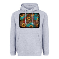 Heather Grey christmas sunflowers and buffalo plaid background Heavyweight Hoodie - Jasminsmagicworld