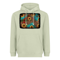 Matcha christmas sunflowers and buffalo plaid background Heavyweight Hoodie - Jasminsmagicworld