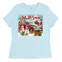 Baby Blue Let It Snow Tumbler Ladies Tee - FaDigitalArtStudio