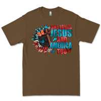 Cacao She love Jesus and America too Premium Tee - FaDigitalArtStudio