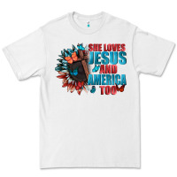 White She love Jesus and America too Premium Tee - FaDigitalArtStudio