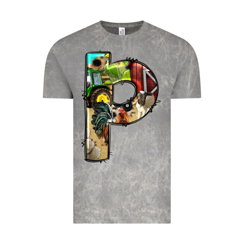 Farm Life Alphabet Lowercase Letters P Vintage Tee by BundleAndBundleShop | Teevron