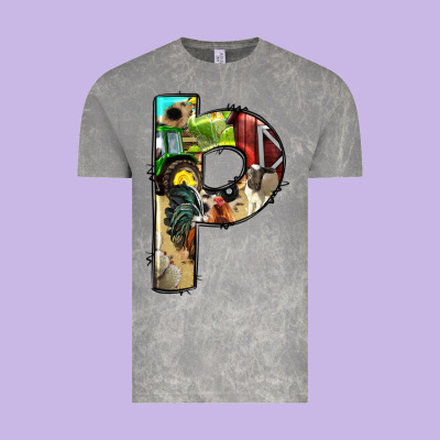 Farm Life Alphabet Lowercase Letters P Vintage Tee Designed By Bundleandbundleshop