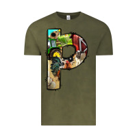 Vintage Olive farm life alphabet lowercase letters p Vintage Tee - BundleAndBundleShop