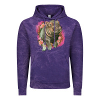 Cloud Purple leopard baby hippo Vintage Hoodie - LillyAllenDesigns
