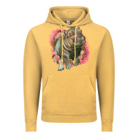 Vintage Mustard leopard baby hippo Vintage Hoodie - LillyAllenDesigns