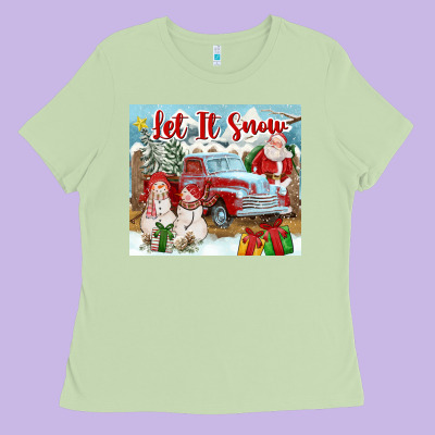 Let It Snow Tumbler Ladies Tee Designed By Fadigitalartstudio