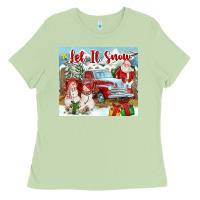 Matcha Let It Snow Tumbler Ladies Tee - FaDigitalArtStudio