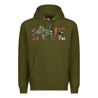 Army Green love texas map sunflower leopard cowhide Premium Hoodie - Artiststas