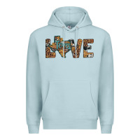 Blue Mist love texas map sunflower leopard cowhide Premium Hoodie - Artiststas