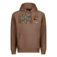 Chestnut love texas map sunflower leopard cowhide Premium Hoodie - Artiststas