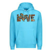 Ocean Blue love texas map sunflower leopard cowhide Premium Hoodie - Artiststas