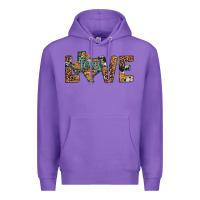 Purple love texas map sunflower leopard cowhide Premium Hoodie - Artiststas