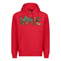 Red love texas map sunflower leopard cowhide Premium Hoodie - Artiststas
