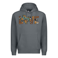 Rock love texas map sunflower leopard cowhide Premium Hoodie - Artiststas
