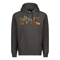 Smoke love texas map sunflower leopard cowhide Premium Hoodie - Artiststas