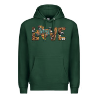 Sports Green love texas map sunflower leopard cowhide Premium Hoodie - Artiststas