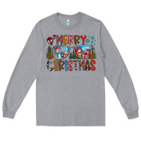 Heather Grey merry christmas Long Sleeve Tee - CowhideDigitalArt