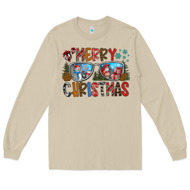 Merry Christmas Long Sleeve Tee by CowhideDigitalArt | Teevron