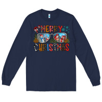 Navy merry christmas Long Sleeve Tee - CowhideDigitalArt