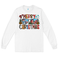 White merry christmas Long Sleeve Tee - CowhideDigitalArt