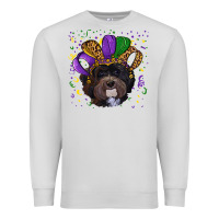 Dove Grey Mardi Gras Havanese Dog with Hat Premium Sweatshirt - RanaPortraitStore
