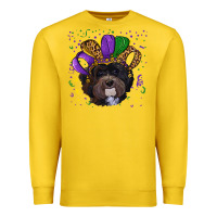 Lemon Mardi Gras Havanese Dog with Hat Premium Sweatshirt - RanaPortraitStore