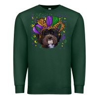 Sports Green Mardi Gras Havanese Dog with Hat Premium Sweatshirt - RanaPortraitStore