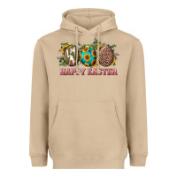 Mushroom Happy Easter With Western Eggs And Sunflowers Heavyweight Hoodie - RanaPortraitStore