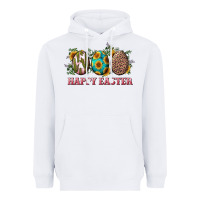 White Happy Easter With Western Eggs And Sunflowers Heavyweight Hoodie - RanaPortraitStore