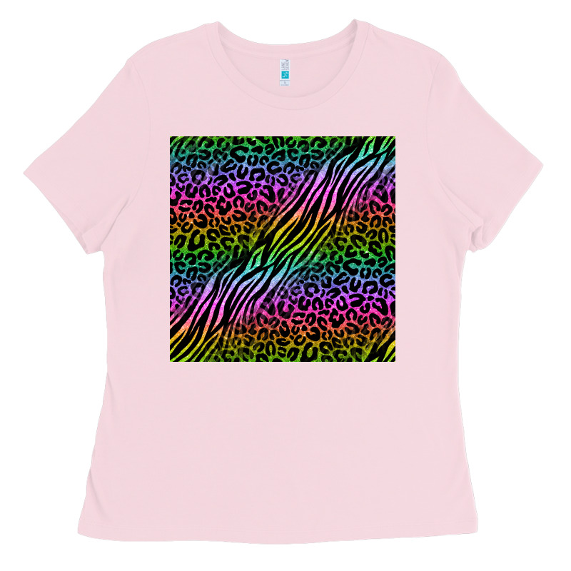 Neon Glitter Safari Seamless Pattern Ladies Tee by BundleAndBundleShop | Teevron