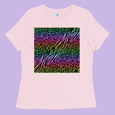 Neon Glitter Safari Seamless Pattern Ladies Tee Designed By Bundleandbundleshop