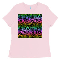 Bubblegum Pink neon glitter safari seamless pattern Ladies Tee - BundleAndBundleShop