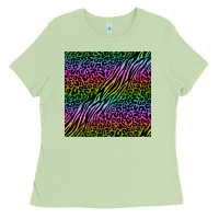 Matcha neon glitter safari seamless pattern Ladies Tee - BundleAndBundleShop