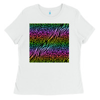 White neon glitter safari seamless pattern Ladies Tee - BundleAndBundleShop