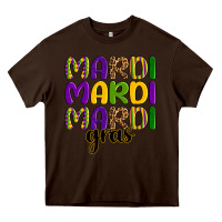 Chocolate Brown mardi mardi mardi gras Heavy Core Tee - OliviaCreatesArt