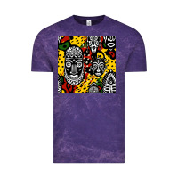 Cloud Purple african masks colorful seamless pattern Vintage Tee - BundleAndBundleShop